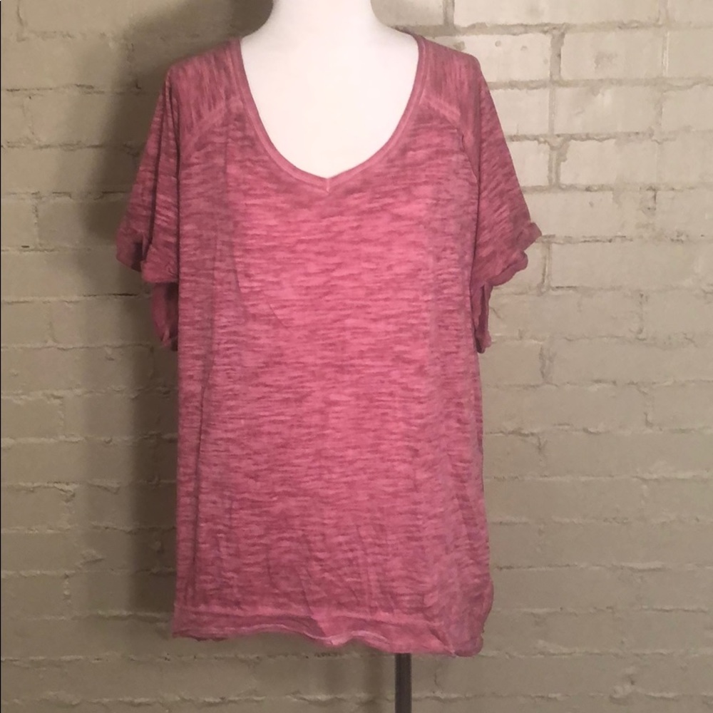 Umgee Red Burnout Tee :L